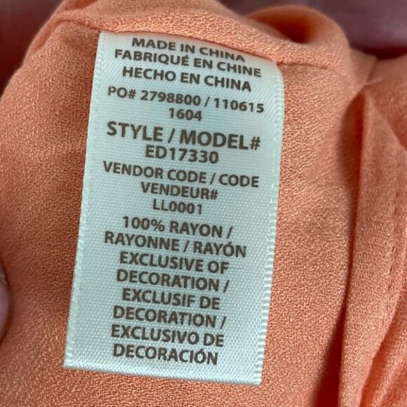 Ella Moss Bohemian Crochet Strapless Maxi Dress Salmon Orange Size XS Boho Raffi - Picture 8 of 13